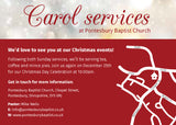 Christmas Carol Service Invitation Cards (A6)