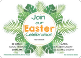 Easter Service Invitation Cards - Palm leaves (A6)