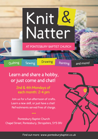 Knit & Natter Laminated Event Posters