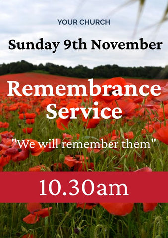 Remembrance Sunday Large Format Event Poster - Portrait