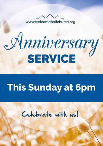 Church Anniversary Service Large Format Event Poster