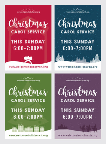 Christmas Carol Service Large Format Event Posters (Portrait)