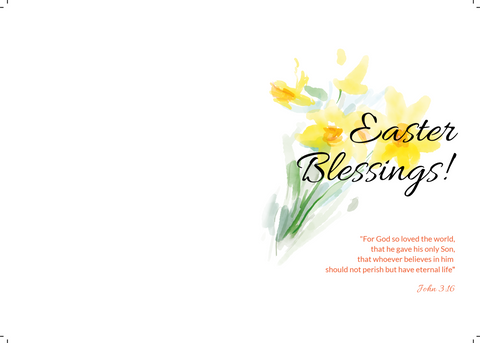 "Easter Blessings" Customisable Easter Card