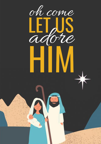 "Oh come let us adore Him" Customisable Christmas Card