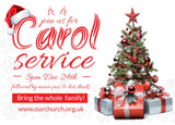 Christmas Carol Service Invitation Cards (A6) - Christmas tree design