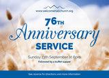 Church Anniversary Service Invitation Cards (A6)
